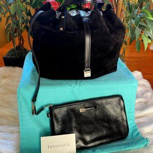 NWOT Tiffany & Co. Black Leather Suede Reversible Tote Bag